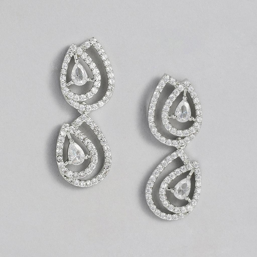 Glamouröses Damen-Halsketten-Set Estele mit Rhodiumauflage CZ