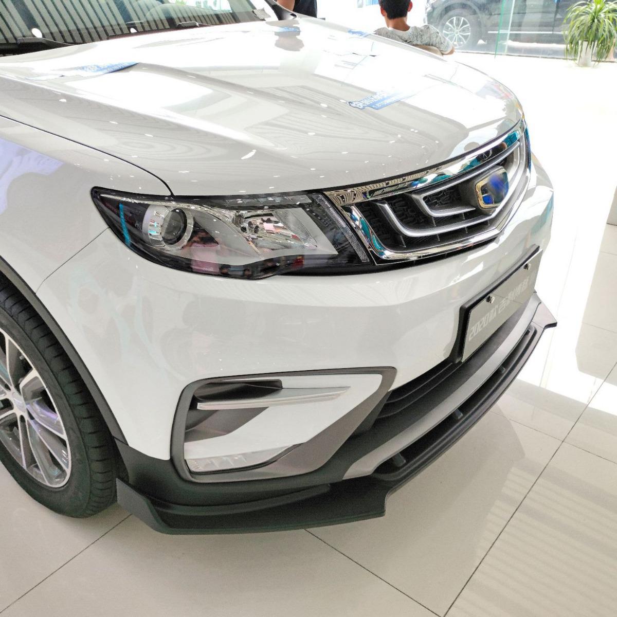 Комплект переднего сплиттера и угловых защит для Geely Boyue 2018-20 Matte Black