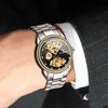 Top Luxury Golden Full Stainless Steel Men Aautomatic Mechanical Watch Business Hollow Men's Watches Waterproof Mechanical Gifts