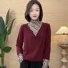 Women's 2024 Winter Patchwork Turtleneck Long-Sleeve T-Shirt: Stylish, Warm, and Versatile.
