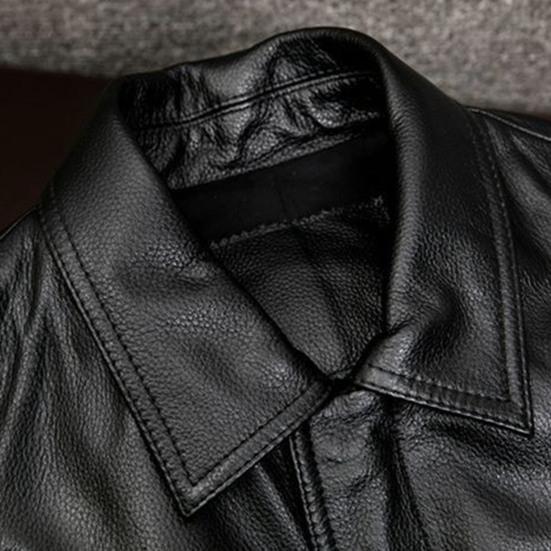 Herbst Winter Männer Faux Leder Jacke Revers Lange Ärmel Patten Taschen Motorrad Mantel Zipper Knopfleiste Slim Fit Männlichen Outwear