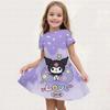 New Summer Girls Dress Fashion Cartoon Cute Cinnamoroll &Hello Kitty 3D Printing Dresses Kids Short Sleeve Princess Clothing