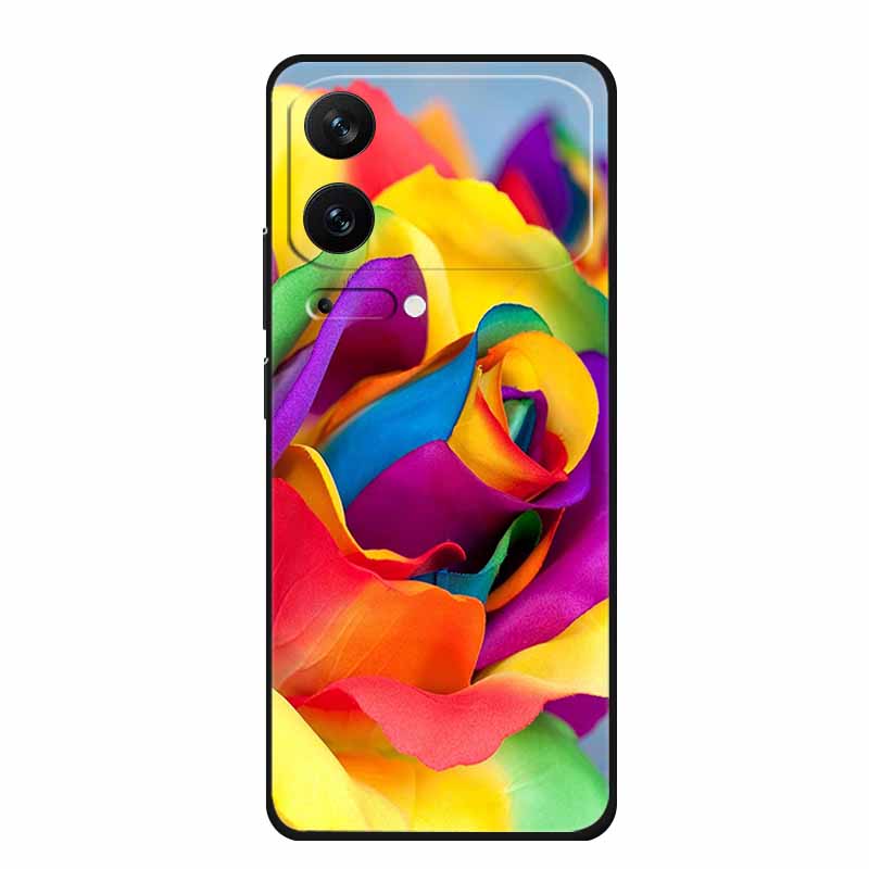 For Xiaomi 17 Pro 2025 Phone Case Fashion Flowers Black Silicone TPU Soft Coque For Xiaomi Mi 17 Pro Max Back Cover Case Shell