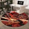 1pc Jujutsu Kaisen Satoru Gojo Anime Cartoon Design Round Carpet for Office Chair Mat, Non-Slip Rug Suitable for Home Decor, Living Room, Bedroom