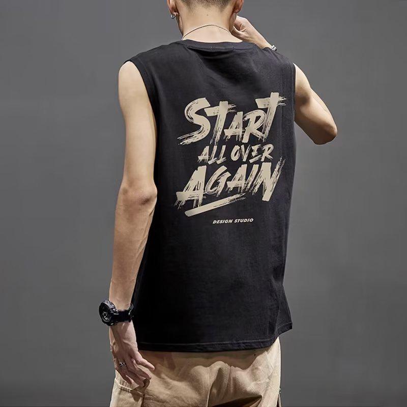 

Men s Trendy Summer Sleeveless Tank Top - Loose Fit American Style 2XL чорний