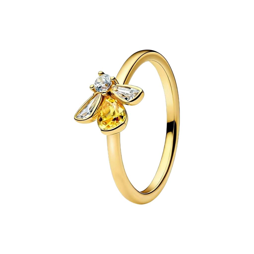 New S925 Silver Red Rose Bow Simple Love Ring Card Snowflake Series Ice Linghua Gold Bee Flower Ring Jewelry