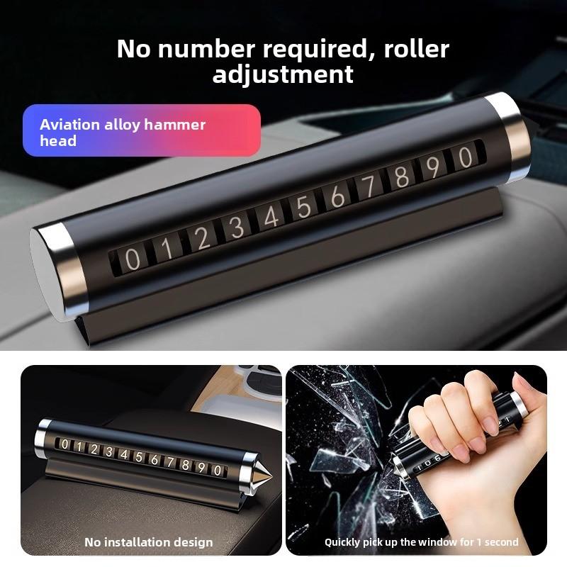 Auto Supplies Temporary Parking Number Plate Moving Car License Plate Creative Inside The Car Metal Roller Type Car Logo Phone Plate