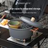 7.5L Aluminum Alloy Outdoor Steaming & Cooking Pot - Portable Dual-Use Camping Cookware