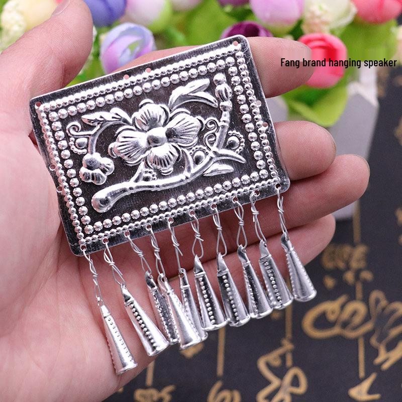 Miao Ethnic Silver Pendants & Handmade Hanfu Hairpin Accessories with Sesame Bells