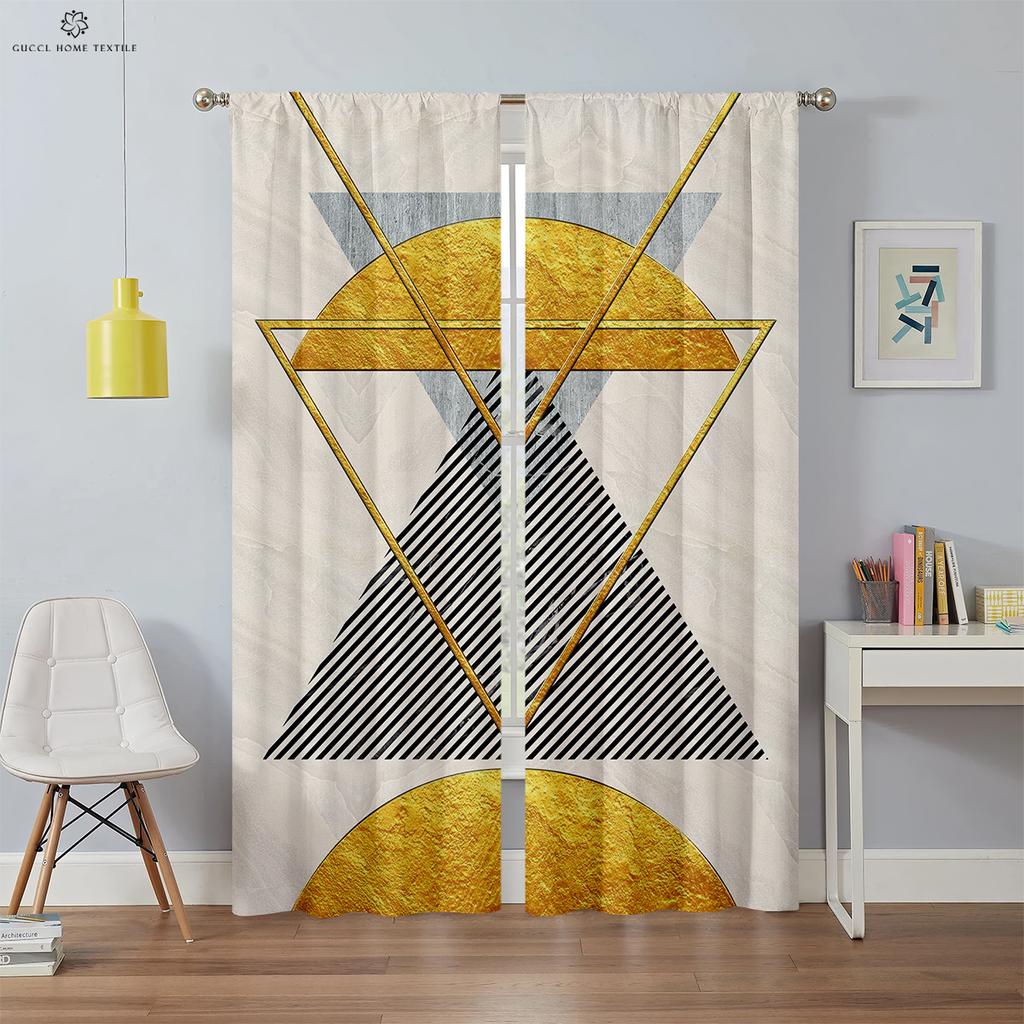 Rideaux Géométriques Colorés Simples Occultants Isolation Thermique Chambre à Coucher Salon Cuisine 2 Pièces Personnalisable