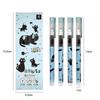 4Pcs/Lot Cute Cartoon Straight Liquid Type Ball Pens 0.5mm Black Drawing Gel Pen Signature Pen Student School Office Supplies