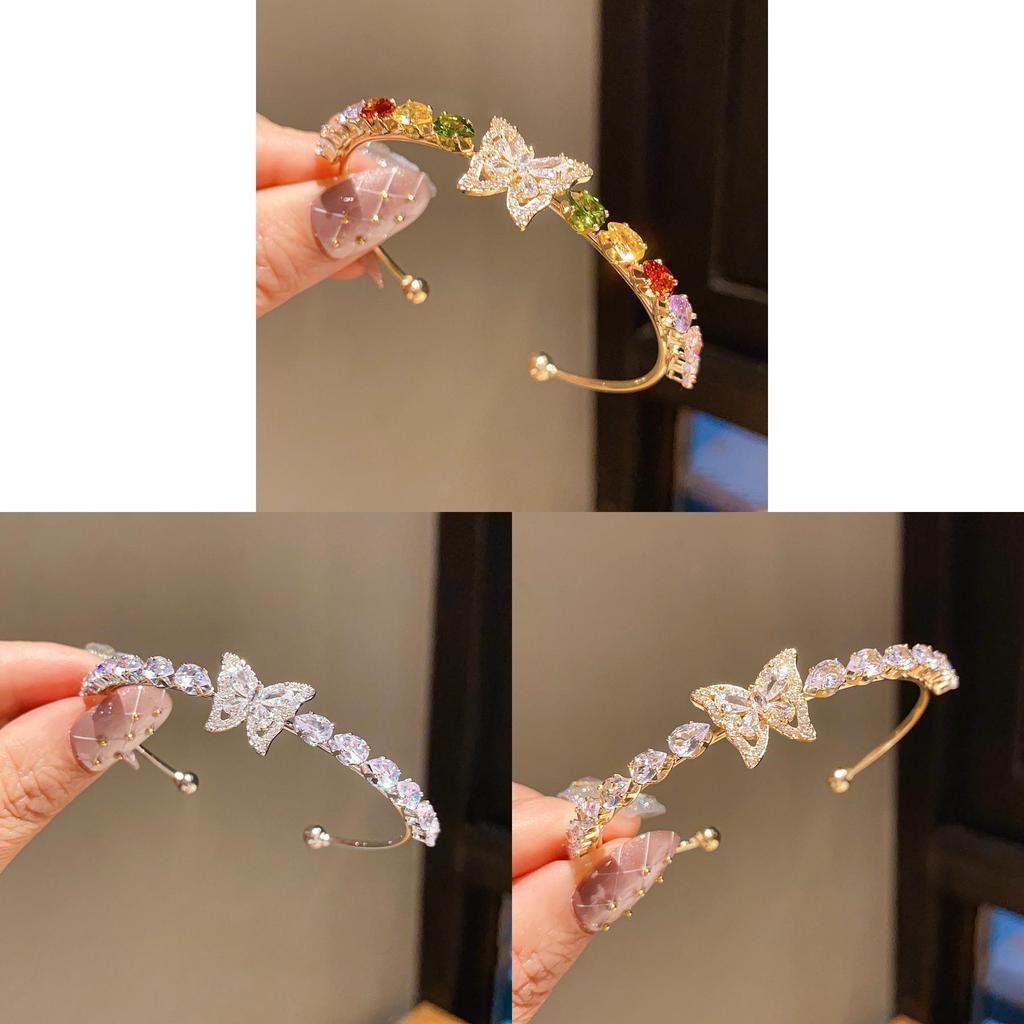 Fashion Butterfly Jewelry Bracelet With Zircon Stones For Elegant Women