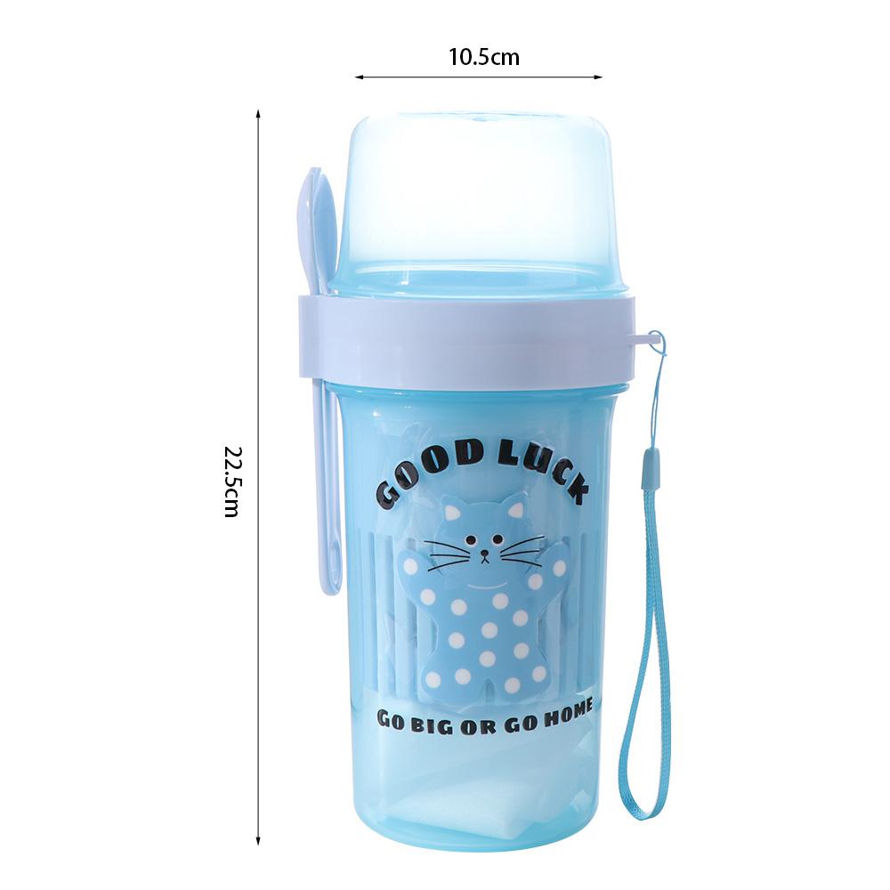 Double Layer Breakfast Oatmeal Cup Spring Pressure Salad Cup Cereal Cup Yogurt Filter Cup  School