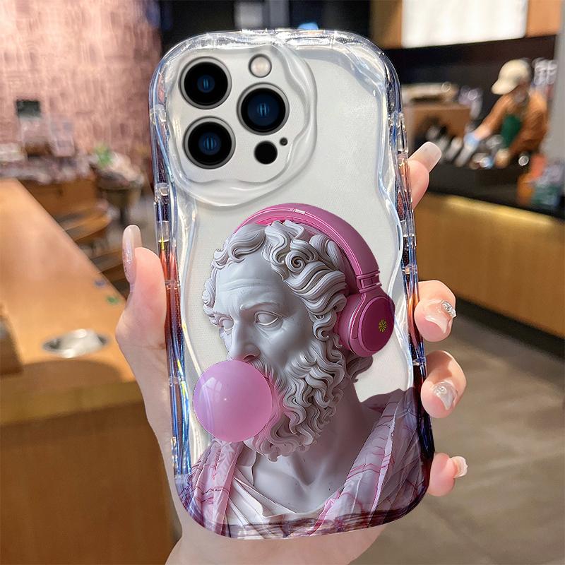 

Керамический чехол с рисунком волны для iPhone 16 E 15 Pro Max 14 13 12 Mini 11 Pro Max XS X 8 7 Plus Мягкий силиконовый ударопрочный чехол Funda iPhone 8 7 Plus
