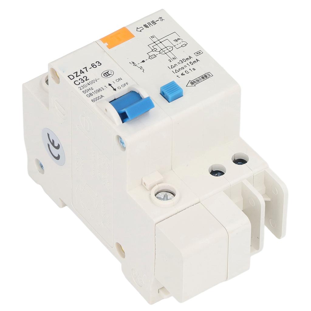 Small Circuit Breaker Ground Fault Interrupter 30mA 230V 400V 1P+N 32A DZ4763 C32