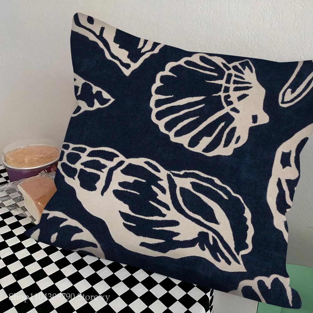 Marine Organism Shells Pillow Case Square Pillow Bedroom Sofa Leisure Comfort Cushion Car Living Room Home Decoration