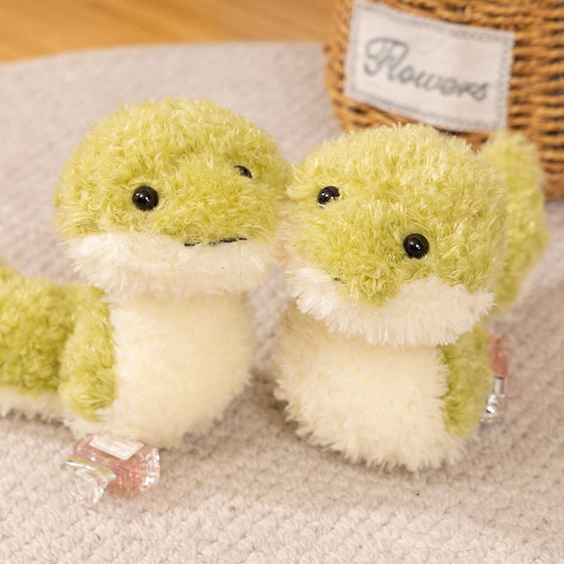 Adorable Green Snake Plush Toy Soft Stuffed Doll Cuddly Animal For Kids Gifts