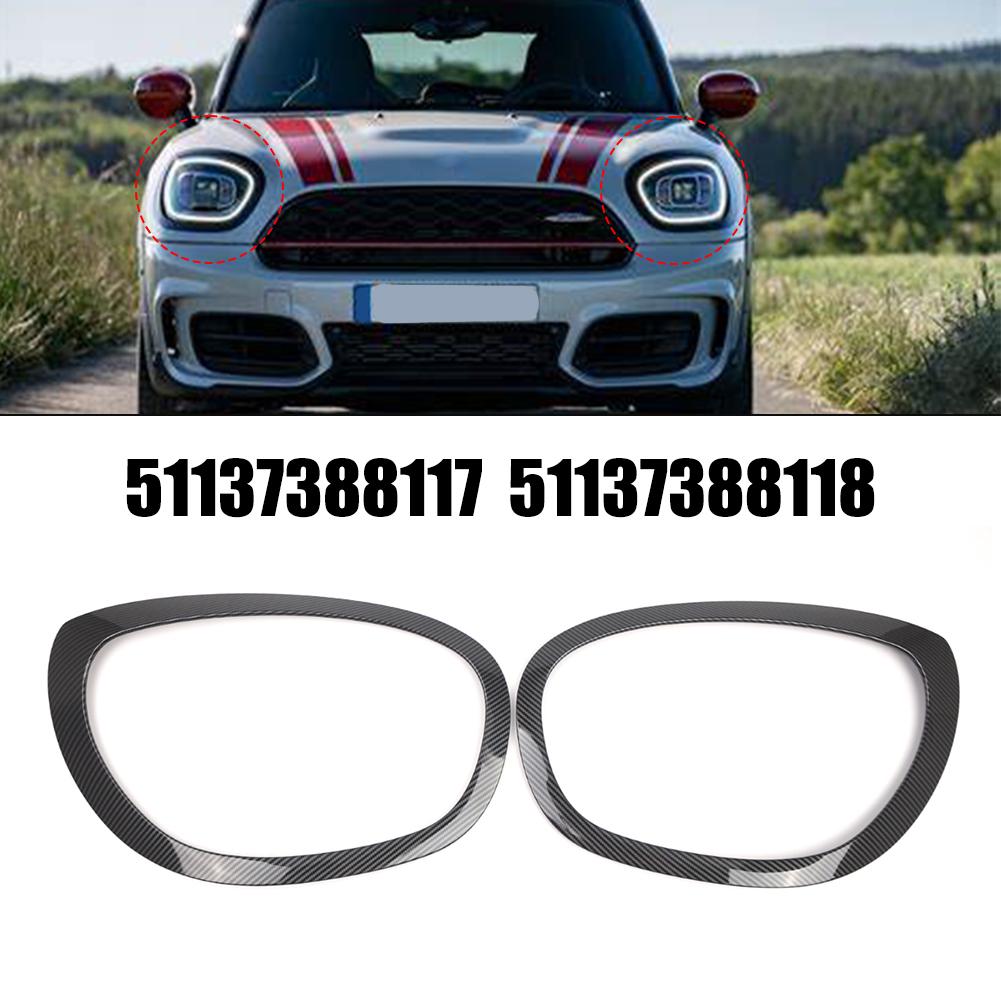 For Mini Countryman F60 F61 Car Headlight Bezel Ring Trim For Mini Cooper 17-23 51137388117 51137388118 Car Exterior Parts