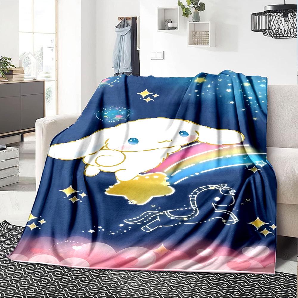 1pc Unicorn Rainbow Blanket Lightweight Flannel Throw for Sofa Bed Travel Camping Livingroom Office Couch Chair