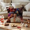 Hip Hop Rapper B-Bad B-Bunny Cushion Cover Silky Short Plush With Invisible Zipper Dustproof Sofa Pillow Cover For Home Decor