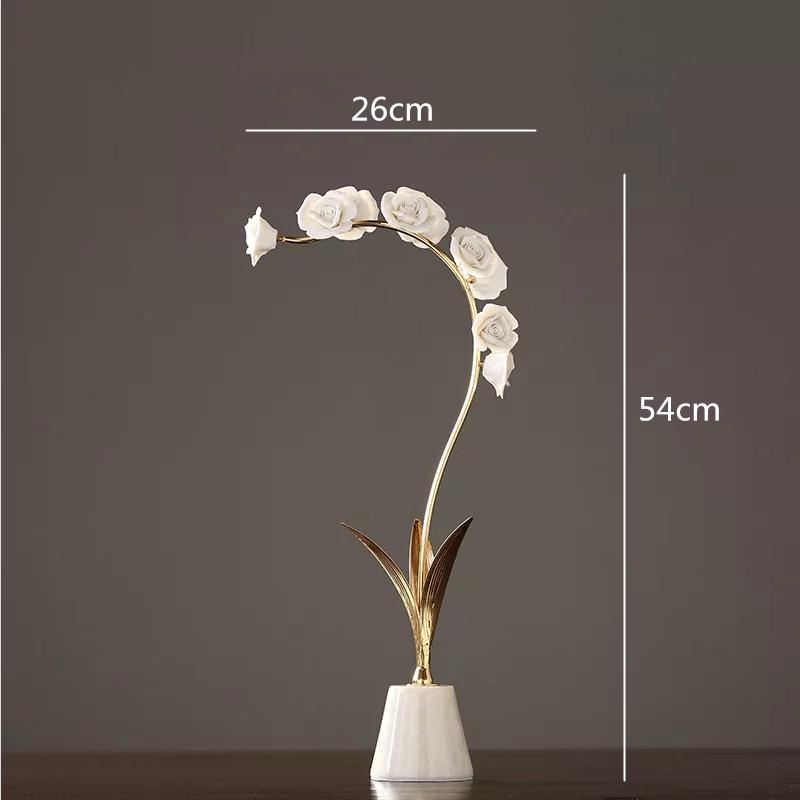 Керамика Искусственный Цветочный Букет Украшение Металлический Цветочный Горшок Мраморные Поделки Мебель Керамическая Орхидея Современное Украшение Дома