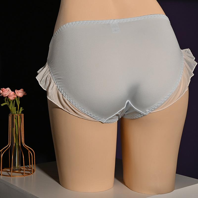 Floral Embroidery Sissy Pouch Panties Japanese Maid Men Ruffles Briefs Pnies Sheath See Through Lingerie Underpant Gay Knickers