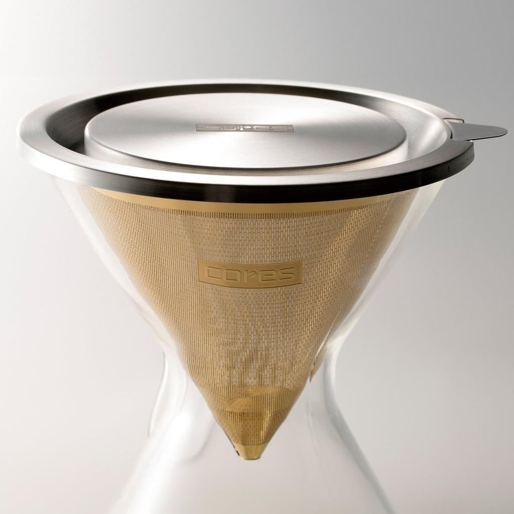 KORRES Coffee Dripper, Gold Filter, Cone, 8-Cup Capacity, C270SS