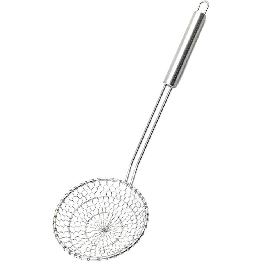 Best Utensils Asian Kitchen Stainless Steel Spider Strainer Professional Wire Skimmer with Spiral Mesh (5-Inch Strainer Basket)… 5-Inch