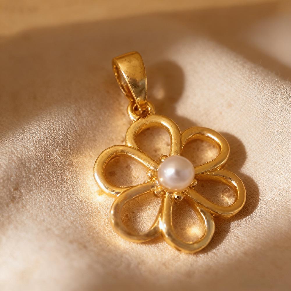 Элегантный кулон-цветок из жемчуга, двухъярусная цепочка на ключицы для женщин