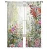 Rose Flower Abstrakt Tyll Gardiner for Stue Print Ren Voile Gardin Soverom Vindu Screening Gardiner Persienner Hjemmeinnredning