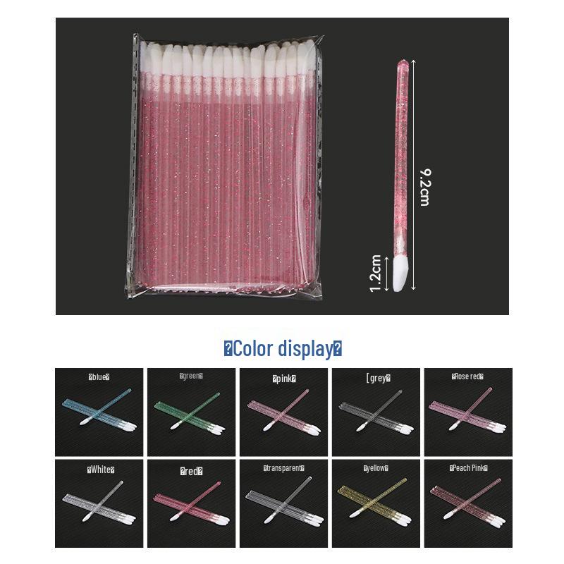 Crystal Disposable Lip Brush: Slanted Mini Lip Gloss & Lipstick Applicator