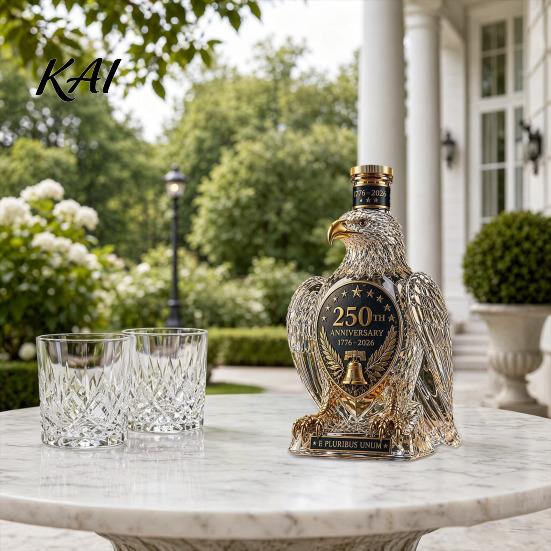 Unique Wine Decanter Eagle Shaped Whiskey Decanter, USA 250th Anniversary Commemorative Bottle with Stopper, 1776-2026 Heritage Edition Patriotic