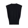 European and American Style, New Women's Clothing, Sleeveless Round Neck Shoulder Padded Casual Knitted Top 1822029