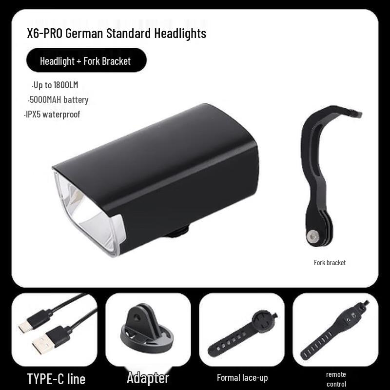 

Smart X6Pro 1800 Lumen Bicycle Light with Front Fork Mount