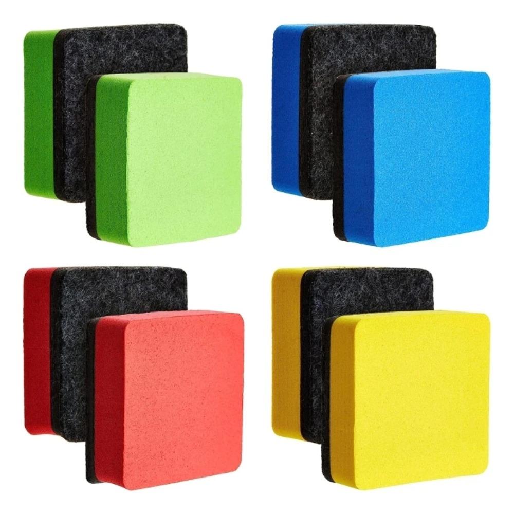 2pcs Magnetic Whiteboard Eraser Square Blackboard Wipe Durable Chalkboard Cleansers Meeting Room