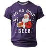 Simple Fashion Letter Print Unisexs Shortsleeve TShirt Casual HO HO HOLD MY BEER T Shirt Daily Street Unisex Unisex Santa Graphic Top