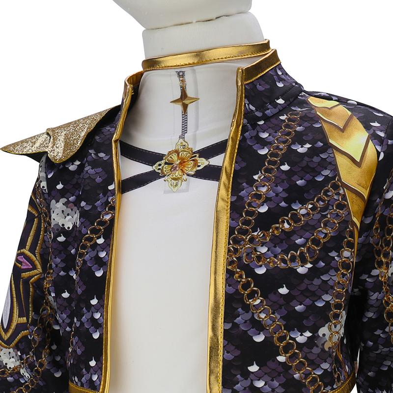 Kız Çocuk Siyah Phnom Penh Şarkı Sahne Performans Kostümü Cadılar Bayramı Partisi Kardeşler Grup Şarkı Yarışması Havalı Kız Ceket Takımı