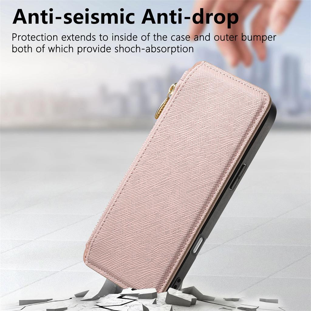CASENEO For iPhone 16 Pro Case Cross Texture Leather Detachable Magnetic Phone Cover