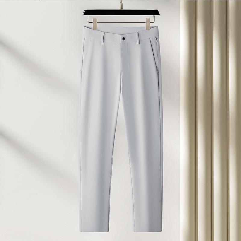 

Men s 2025 Spring/Summer Light Luxury Anti-Wrinkle Soft Shell Business Casual Sports Trousers Waist 32 (2.5 feet) серебряный серый