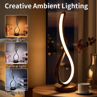 LED-Spiral-Tischlampe Moderne Nachttischlampe 3 Farben Dimmbar Kreative Restaurant Bar Café Dekoration Nachtlichter