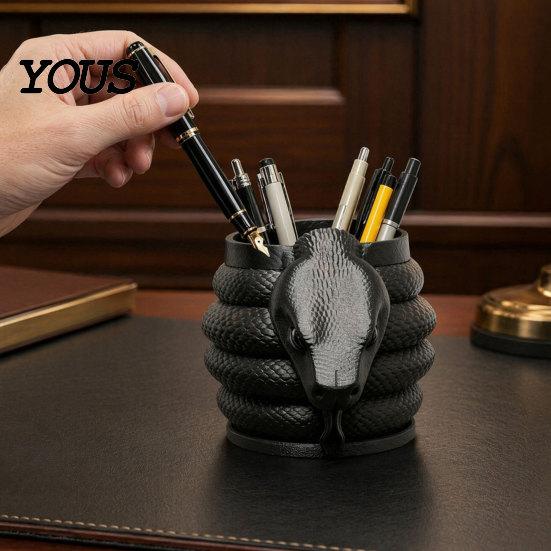 Stiftehalter für Schreibtisch 3D-gedruckt Schlangenform Stifthalter, Kreativer Desktop-Organizer Stifte Anti-Vergilbender Behälter Farbige Gelstifte Cuttermesser,