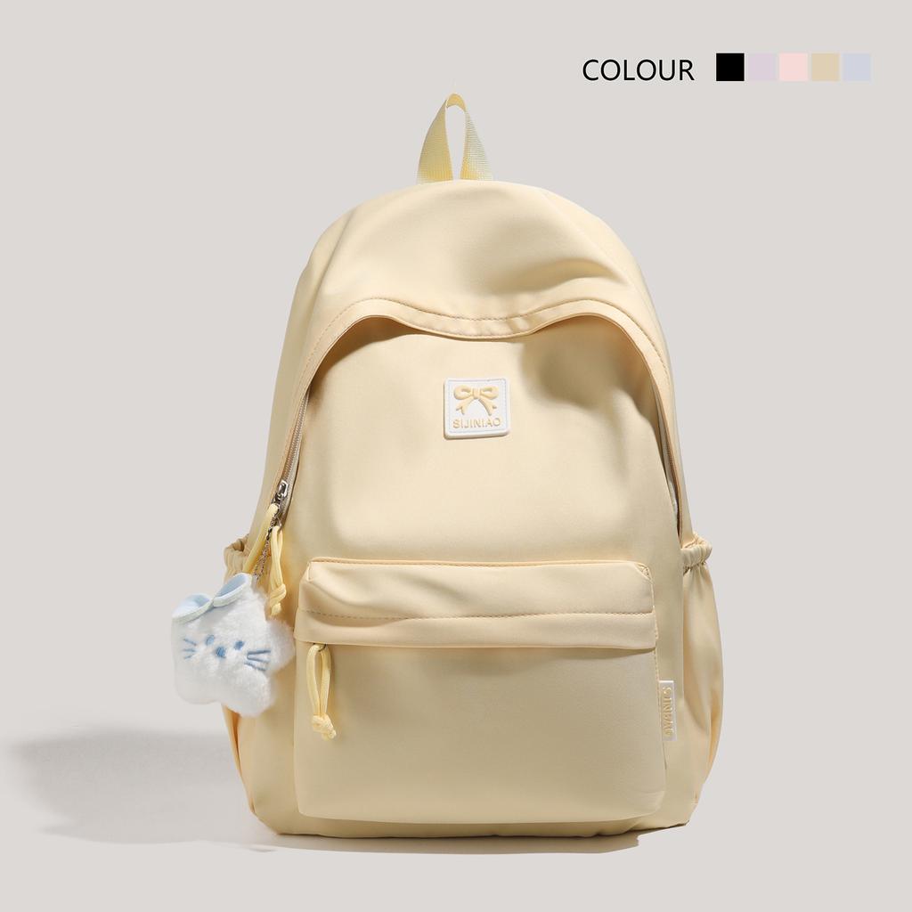 Schoolbag new schoolbag female ins cute junior high school students large capacity campus backpack primary and secondary school students solid color