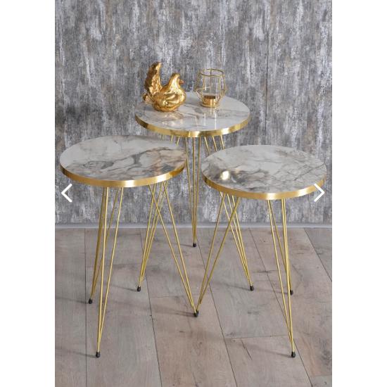 Zigon Sehpa Gold Efes Tel 3 Lü