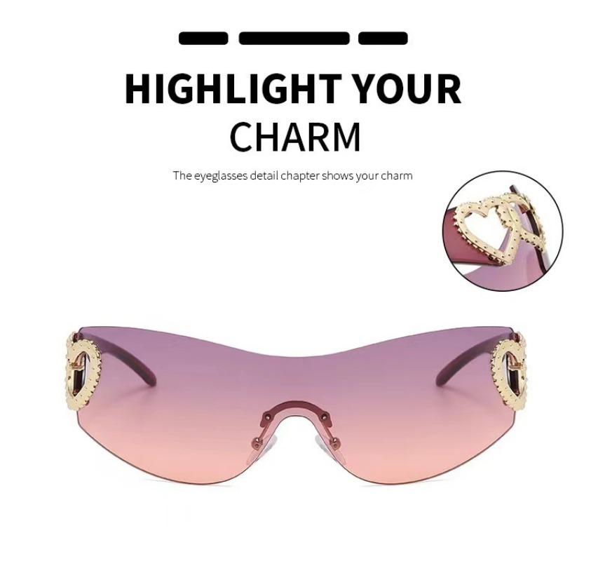 New Women'S Fashion Outdoor Street Photography Sunglasses Trendy Love Decorative Sun Glasses  Spicy Girl Glasses Uv400Eyewear