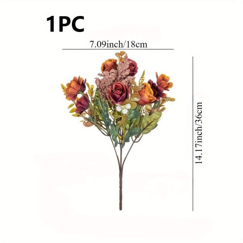 1pc Outdoor Simulation Orange Rose Daisy, Anti UV Real Touch, Suitable for Indoor Home and Outdoor Garden Window Decoration