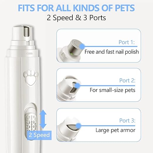 Electric Nail Clippers for Dogs, Rechargeable LED Light, Suitable for Small and Medium-sized Dogs and Cats