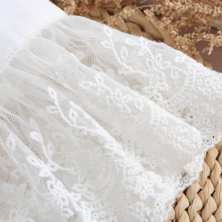Lightweight Lace Wrist Sleeves Decorative Stretchy Design For Summer Outings Casual Outfits White