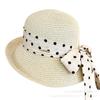 Polka Dot Ribbon Straw Hat Female Travel Beach Hat Summer Large Edge Sunscreen Sun Hat French Edge Sun Hat