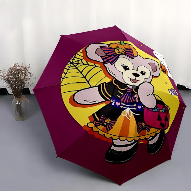 1pc Halloween Fun with Cute Bear ShellieMay Automatic Open/CloseUmbrella-CuteUmbrella with Cute Design, Portable 3-Fold Compact Umbrella for