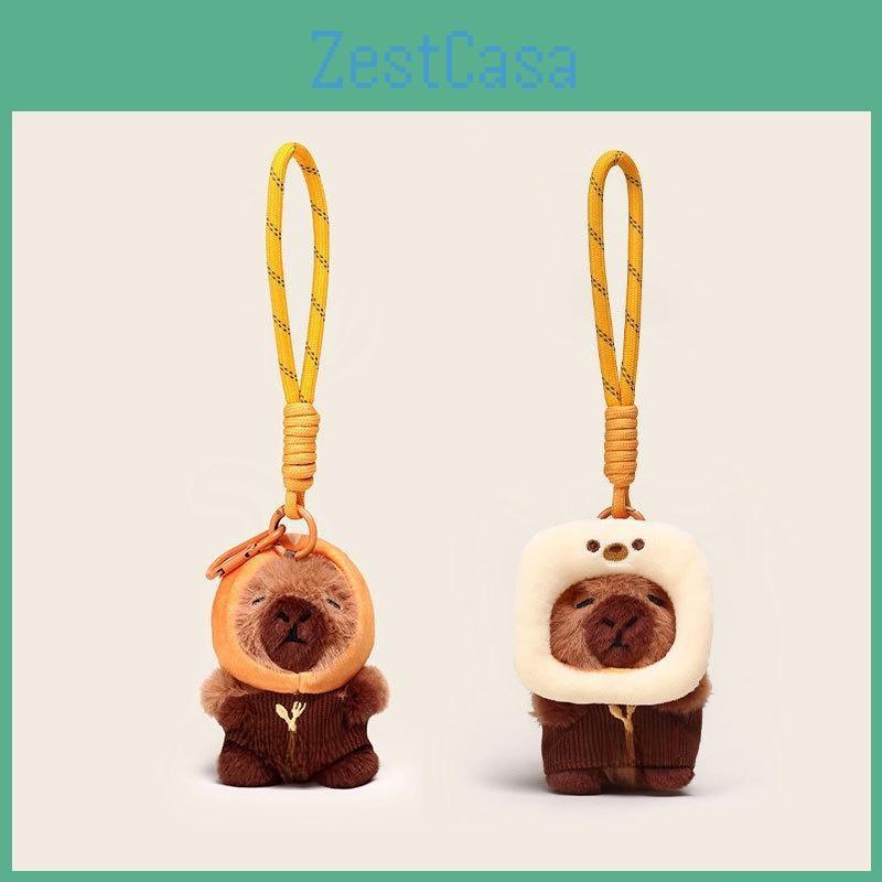 Bread Toast Hat Capybara Plush Keychain With Cartoon Pendant Bag Decoration Gift